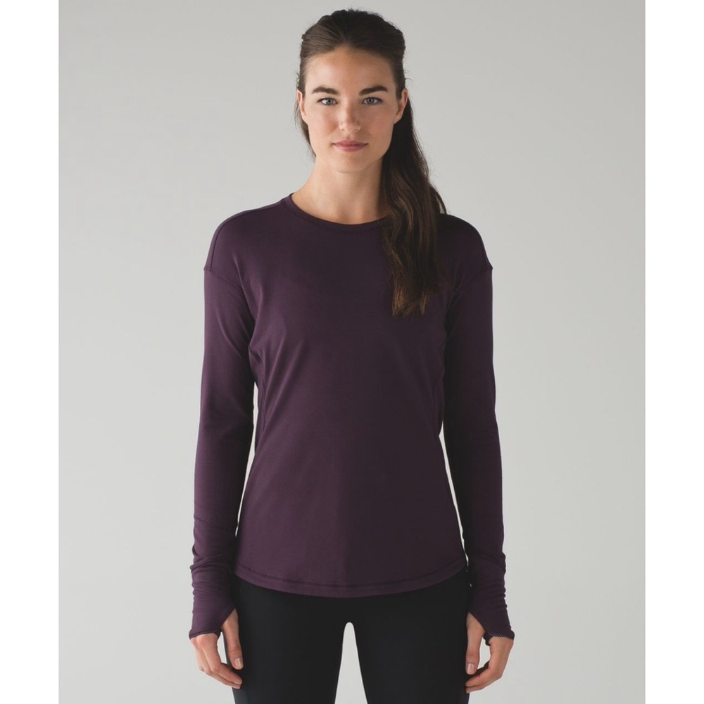 Lululemon Outrun Long Sleeve in Black Cherry